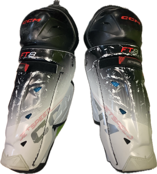 Vist Large View of Product Image Which is Used CCM JETSPEED FT8 Senior Shin Guards Black 15"