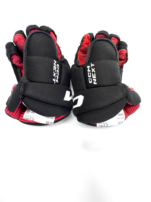 Vist Large View of Product Image Which is Used CCM NEXT Youth Gloves Black 9"