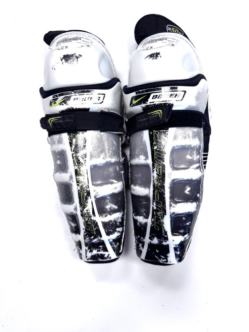 Vist Large View of Product Image Which is Used Bauer SUPREME Junior Shin Guards Grey 12"