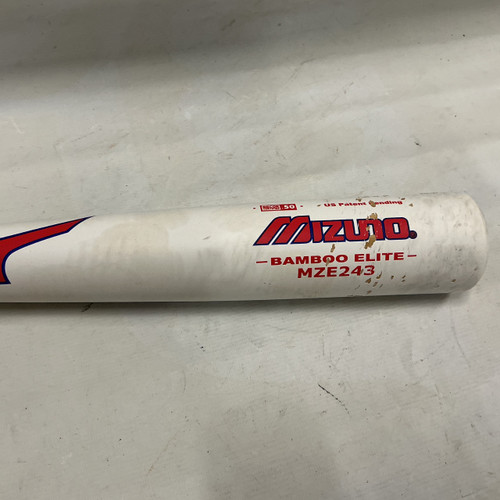 Vist Large View of Product Image Which is Used Mizuno Bamboo Elite MZE243 BB/SB Wood Bat White 32"