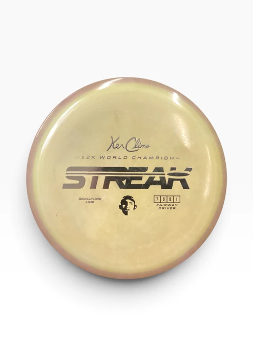 Vist Large View of Product Image Which is Used Discraft CLIMO STREAK Disc Golf Driver Yellow