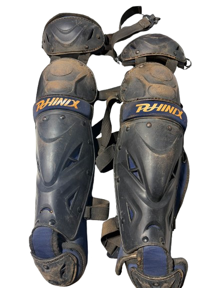 Vist Large View of Product Image Which is Used PHINIX LEG GUARDS Catchers Leg Guards Navy Blue Junior
