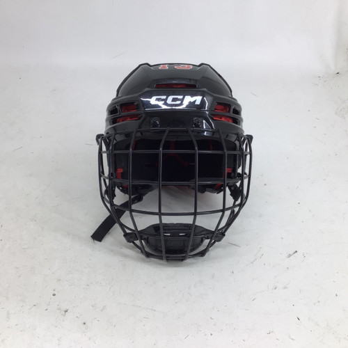 Vist Large View of Product Image Which is Used CCM TACKS 70 SM CAGE COMBO HELMET Helmet Cage Combo Black SM