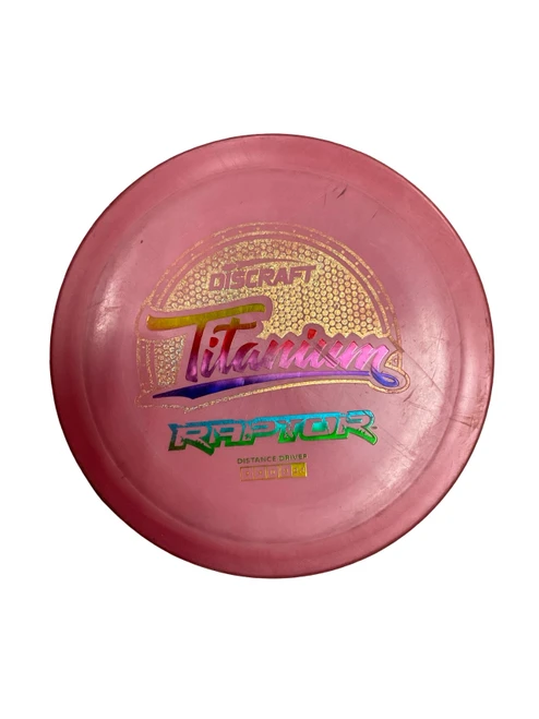 Vist Large View of Product Image Which is Used Discraft TITANIUM RAPTOR Disc Golf Driver Pink 176g