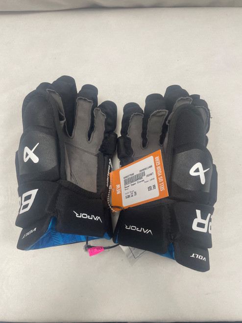 Vist Large View of Product Image Which is Used Bauer VAPOR Lacrosse Gloves Mens Black 12"