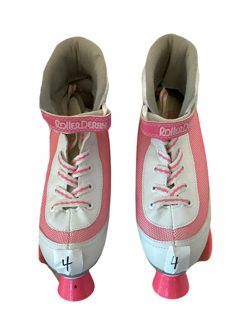 Vist Large View of Product Image Which is Used RollerDerby FIRESTAR Junior Roller Quad Skates White Junior 04