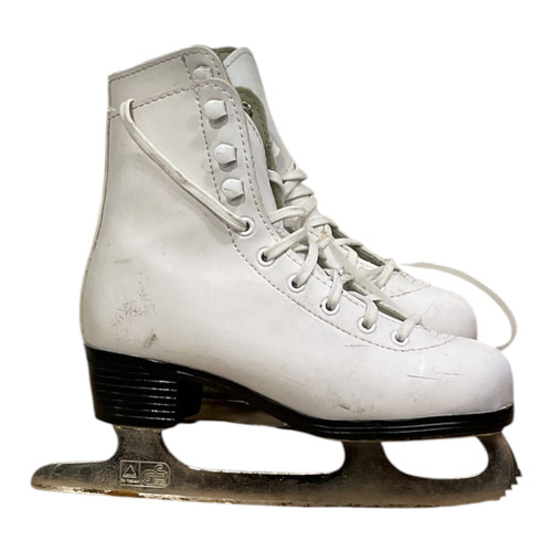 Vist Large View of Product Image Which is Used American Athletic FIGURE SKATE SZ 2 Girls Figure Skate White Junior 02