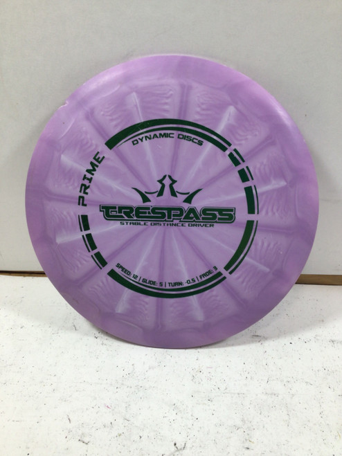 Vist Large View of Product Image Which is Used Dynamic Discs PRIME TRESPASS Disc Golf Driver Purple 174g