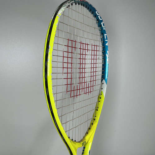 Vist Large View of Product Image Which is Used Wilson US OPEN 23 RACQUET Junior Tennis  Yellow 