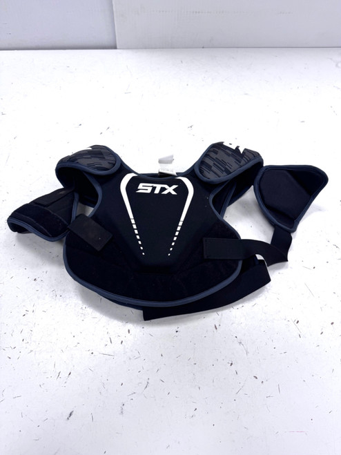 Vist Large View of Product Image Which is Used STX STALLION 75 Lacrosse Shoulder Pads Black LG