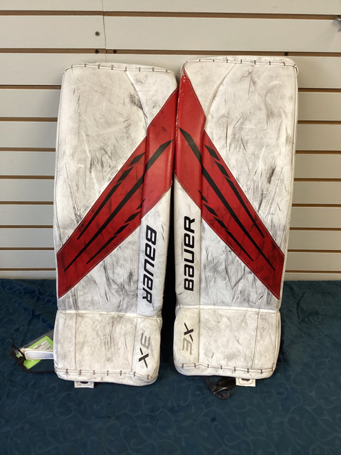 Vist Large View of Product Image Which is Used Bauer VAPOR 3X Goalie Leg Pads Inter White 30"