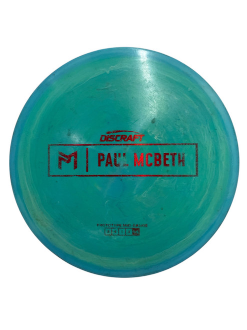 Vist Large View of Product Image Which is Used Discraft PAUL MCBETH PROTOTYPE MALITA Disc Golf Mid Range Turquoise