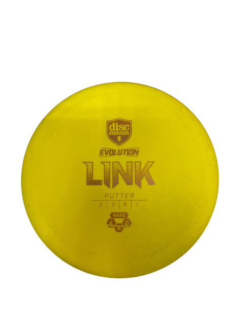 Vist Large View of Product Image Which is Used Discmania EVO EXO HARD LINK Disc Golf Putter Yellow 175g