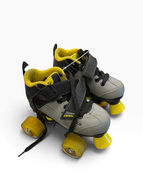 Vist Large View of Product Image Which is Used Pacer COMET Junior Roller Quad Skates Grey Adjustable