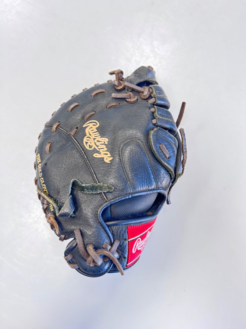 Vist Large View of Product Image Which is Used Rawlings HIGHLIGHT BB/SB First Base RH Throw Black 11 1/2"