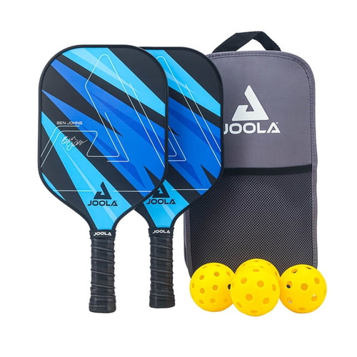 Vist Large View of Product Image Which is New Joola Ben Johns Blue Lightning Pickleball Racquet Set 7 Piece