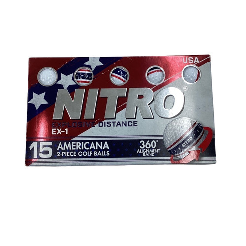 Vist Large View of Product Image Which is Used Nitro EX-1 AMERICANA 15 Pack - Golf Balls