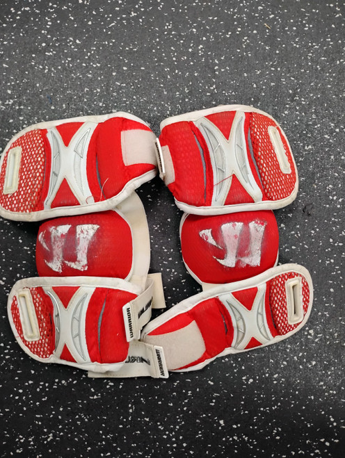 Vist Large View of Product Image Which is Used Warrior BURN Lacrosse Arm Pads/Guards Red SM