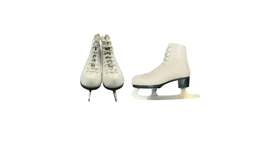 Vist Large View of Product Image Which is Used Hespeler FIGURE SKATES Girls Figure Skate White Youth 13.0