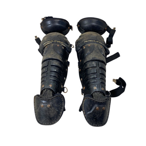 Vist Large View of Product Image Which is Used Rawlings 6-8 LEG GUARDS Catchers Leg Guards Black Youth