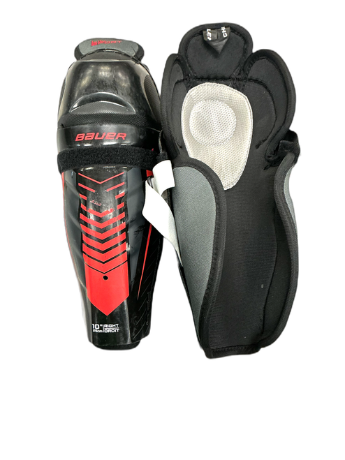Vist Large View of Product Image Which is Used Bauer LIL SPORT Junior Shin Guards Black 10"