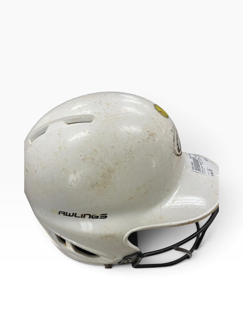 Vist Large View of Product Image Which is Used Rawlings HELMET W MASK Batting Helmet w/Mask White SM