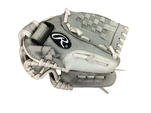 Vist Large View of Product Image Which is Used Rawlings HIGHLIGHT SERIES BB/SB Glove RH Throw White 10 1/2"