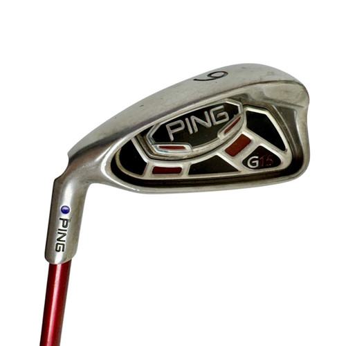 Vist Large View of Product Image Which is Used Ping G15 BLUE DOT Men's LH 6 Iron Regular Flex Graphite Shaft