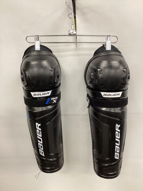 Vist Large View of Product Image Which is Used Bauer X Senior Shin Guards Black 14"