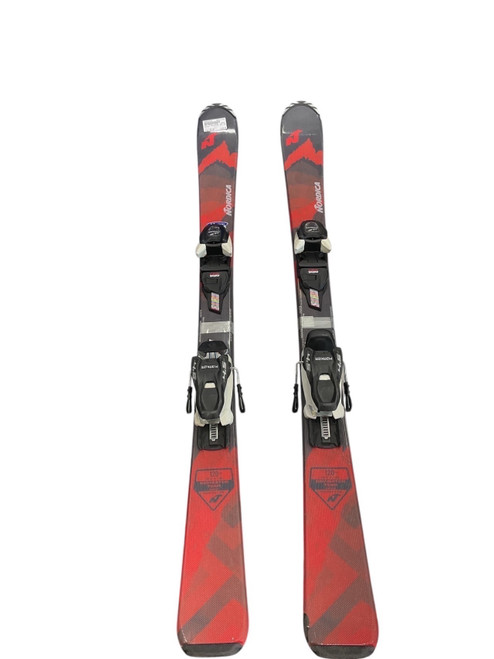 Vist Large View of Product Image Which is Used Nordica NAVIGATOR TEAM 120CM Boys DH Ski/Binding Black And Red 120 cm