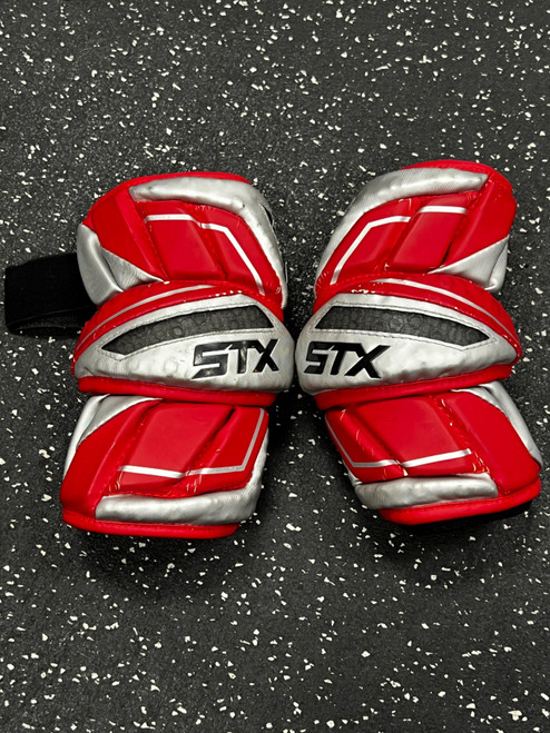 Vist Large View of Product Image Which is Used STX SHADOW Lacrosse Arm Pads/Guards Red MD