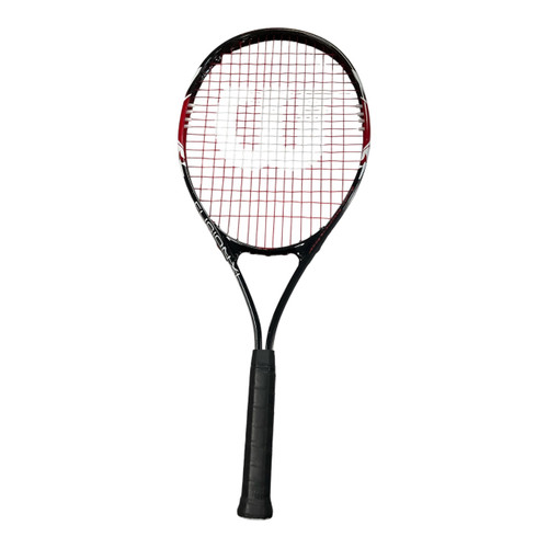 Vist Large View of Product Image Which is Used Wilson FUSION XL Adult Tennis Racquet Black 3 3/8"