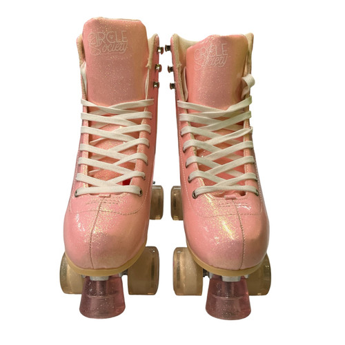 Vist Large View of Product Image Which is Used CIRCLE SOCIETY Senior Roller Quad Skates Pink Senior 10