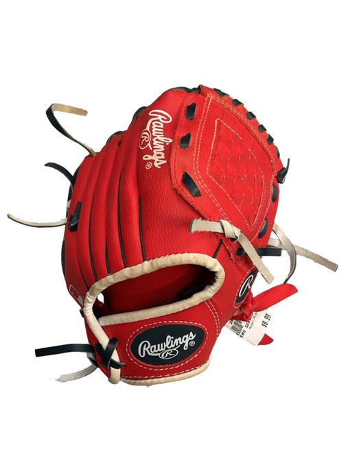 Vist Large View of Product Image Which is Used Rawlings PL90SN BB/SB Glove T-ball Red 9"