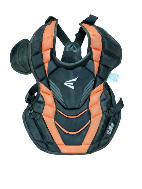 Vist Large View of Product Image Which is Used Easton ELITE X Catchers Chest Protector Black And Orange Intermed