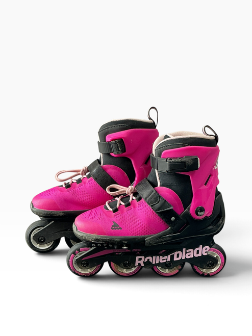 Vist Large View of Product Image Which is Used Rollerblade ADJ 5-8 ROLLERBLADE SKATES Senior Roller Quad Skates Pink Adjustable