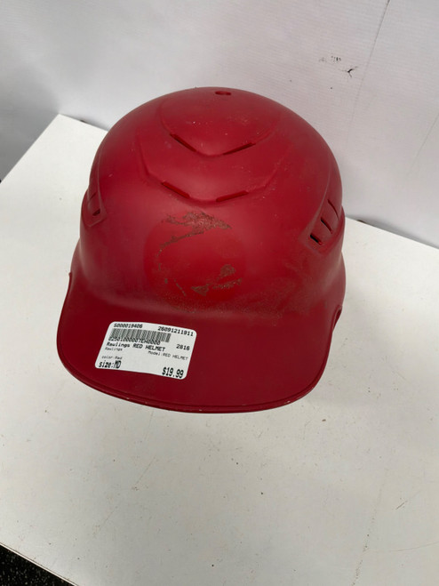 Vist Large View of Product Image Which is Used Rawlings RED HELMET Batting Helmet No Mask Red MD