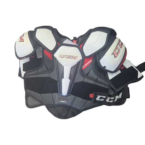 Vist Large View of Product Image Which is Used CCM CCM JETSPEED FT4 PRO SP Senior Shoulder Pads White LG