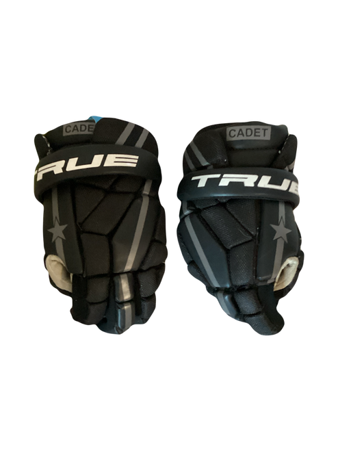 Vist Large View of Product Image Which is Used True CADET Lacrosse Gloves Junior Black 8"