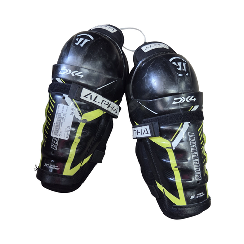 Vist Large View of Product Image Which is Used Warrior ALPHA DX4 SG Junior Shin Guards Black 10"