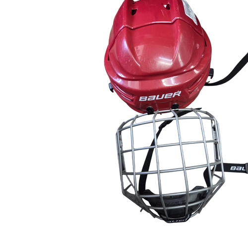 Vist Large View of Product Image Which is Used Bauer IMS 5.0 COMBO HELMET MD Helmet Cage Combo Red MD