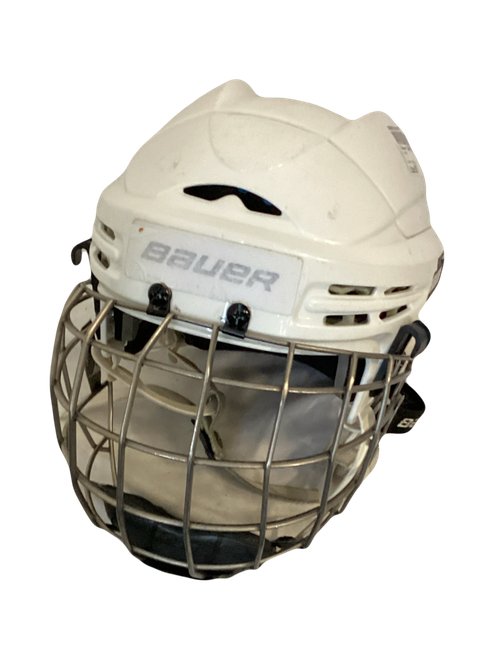 Vist Large View of Product Image Which is Used Bauer BHH5100S Helmet Cage Combo White SM