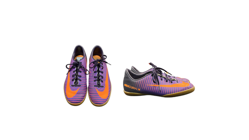 Vist Large View of Product Image Which is Used Nike MERCURIALX Soccer Indoor Shoes Purple Junior 04.5
