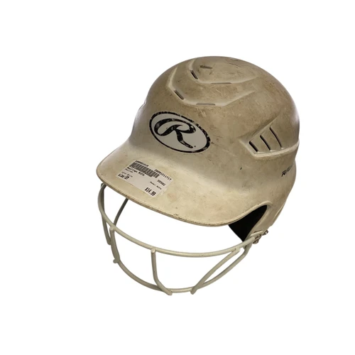 Vist Large View of Product Image Which is Used Rawlings RCFH Batting Helmet w/Mask White SM