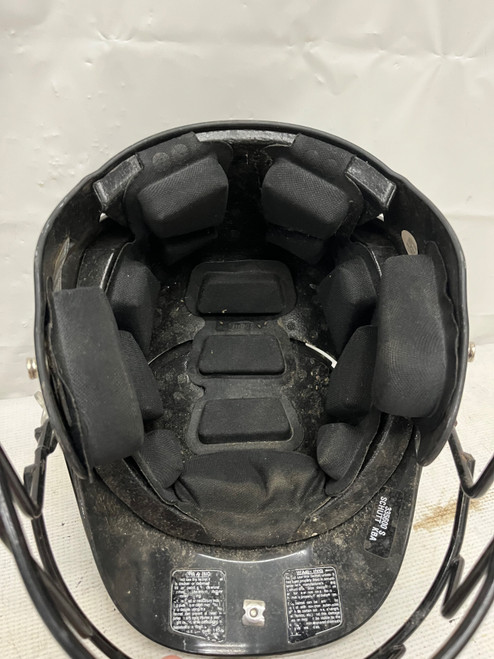 Vist Large View of Product Image Which is Used Schutt BLACK Batting Helmet w/Mask Black SM