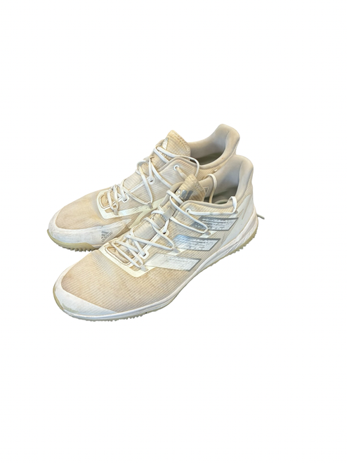 Vist Large View of Product Image Which is Used Adidas ADIZERO TURF BB/SB Cleats White Senior 13