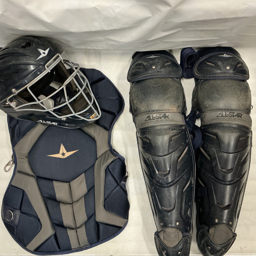 Vist Large View of Product Image Which is Used All-Star SYSTEM 7 ADULT Catchers Set Navy Blue