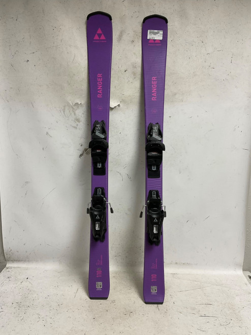 Vist Large View of Product Image Which is Used Fischer RANGER Girls DH Ski/Binding Purple 110 cm