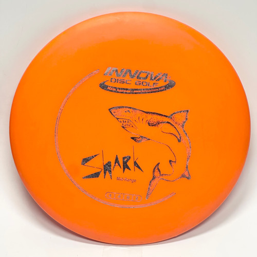Vist Large View of Product Image Which is Used Innova DX SHARK Disc Golf Mid Range Orange 150g