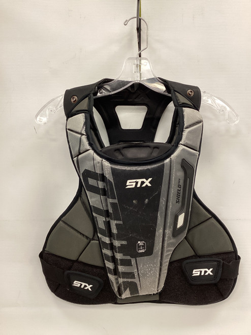 Vist Large View of Product Image Which is Used STX SHIELD 400 GOALIE CHEST Lacrosse Shoulder Pads Black Senior